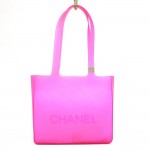 Chanel Pink Rubber Shoulder Tote Bag