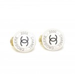 Chanel Croisiere 2000 Silver Tone CC Round Earrings