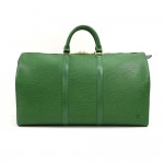 Louis Vuitton Keepall 50 Green Epi Leather Travel Bag