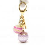 Louis Vuitton Mini Lin Purple Ball Charm Gold Tone Key Holder