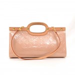 Louis Vuitton Roxbury Drive Pink Beige Vernis Leather Shoulder Hand Bag