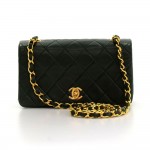 Vintage Chanel Green Quilted Leather Shoulder Flap Mini Classic Bag Ex