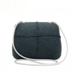 Chanel Butt Gray Hard Case Shoulder Pochette Bag