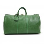 Vintage Louis Vuitton Keepall 50 Green Epi Leather Travel Bag