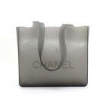 Chanel 10inch Dark Gray Rubber Shoulder Tote Bag