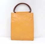 Chanel Vintage Orange Caviar Leather Handbag CC SS019