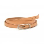 Hermes Api III Brown Leather Silver Tone H Logo Bracelet