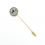 Hermes Corozo Gold Tone Pin  Brooch