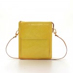 Louis Vuitton Mott Yellow Vernis Leather Hand Bag
