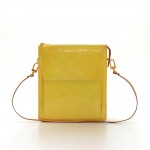Louis Vuitton Mott Yellow Vernis Leather Hand Bag