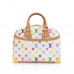 Louis Vuitton Trouville White Multicolor Monogram Canvas Hand Bag