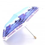 Vintage Chanel Surf Line Blue x Multicolor Collapsible Umbrella