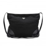 Prada Black Nylon x Leather Shoulder Tote Bag