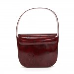 Cartier Happy Birthday Burgundy Patent Leather Pochette Hand Bag