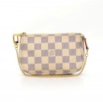 Louis Vuitton Mini Pochette Accessoires Azur Damier Canvas Pouch Bag