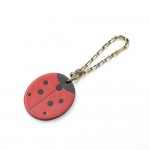 Hermes Ladybug Red Leather Key Chain Charm