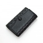 Bottega Venetta Black Leather 5 Rings Key Case