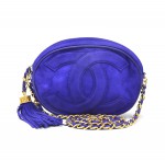 Chanel Purple Suede Leather Fringe Shoulder Bag