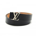 Louis Vuitton Ceinture Initiales Black Leather 30mm Belt Size 80/32