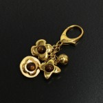 Louis Vuitton Gold Tone x Dark Brown Tresor Bag Charm Key Holder
