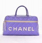 Chanel Purple Quilted Leather Boston Hand Bag XL Jumbo CC CA599