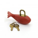 Louis Vuitton Red Rubber Whale Motif LV Cup Limited Key Pad Lock