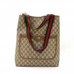 Gucci Accessory Collection Dark Brown Monogram Canvas Shoulder Tote Bag