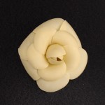 Chanel Beige Camellia Flower Brooch Pin