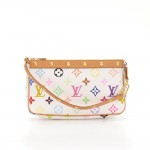Louis Vuitton Pochette Accessories White Multicolor Canvas Hand Bag