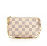 Louis Vuitton Mini Pochette Accessoires Azur Damier Canvas Pouch Bag
