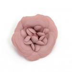 Chanel Dark Pink Camellia Flower Brooch Pin