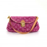 Louis Vuitton Mini Pleaty Pink Fuschia Monogram Denim Shoulder Hand Bag