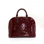 Louis Vuitton Alma PM Burgundy Vernis Monogram Leather Hand Bag