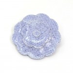 Chanel Large Light Blue Vinyl Camellia Flower Brooch Pin