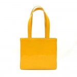 Chanel Yellow Patent Leather Medium Tote Handbag