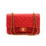 Chanel 2.55 10inch Double Flap Red Quilted Leather Shoulder Bag