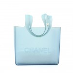 Chanel Light Blue Rubber Shoulder Tote Bag