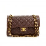 Chanel 2.55 Double Flap Chocolate Brown Quilted Leather Shoulder Bag