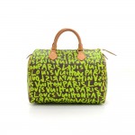 Louis Vuitton Green Graffiti Speedy 30 Monogram Canvas City Hand Bag