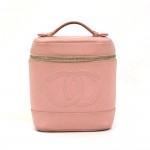 Chanel Vanity Pink Caviar Leather Cosmetic Hand Bag