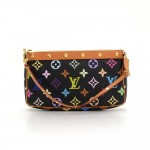 Louis Vuitton Pochette Accessories Black Multicolor Monogram Canvas Hand Bag