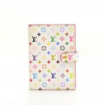 Louis Vuitton White Multicolor Canvas Small Ring Agenda Cover