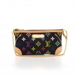 Louis Vuitton Milla Clutch MM Black Multicolor Monogram Canvas Pouch Bag