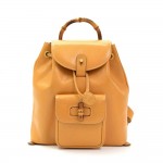 Vintage Gucci Yellow Bamboo Leather Backpack