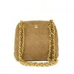 Vintage Chanel Dark Brown Suede Leather Mini Shoulder Bag