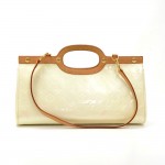 Louis Vuitton Roxbury Drive White Perle Vernis Leather Hand Bag + Strap
