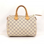 Louis Vuitton Speedy 25 White Damier Azur Canvas City Hand bag
