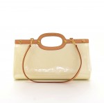 Louis Vuitton Roxbury Drive White Perle Vernis Leather Hand Bag + Strap