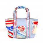Chanel Blue x Multicolor Canvas Camellia Beach Tote Hand Bag