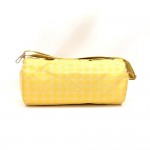 Chanel Travel Line Yellow Jacquard Nylon Shoulder Hand Bag